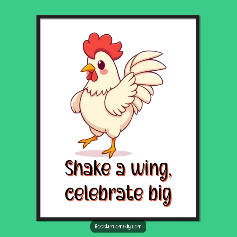 Free Printable Wall Art: Funny Kawaii Rooster Dance Downloadable Art Home Decor
