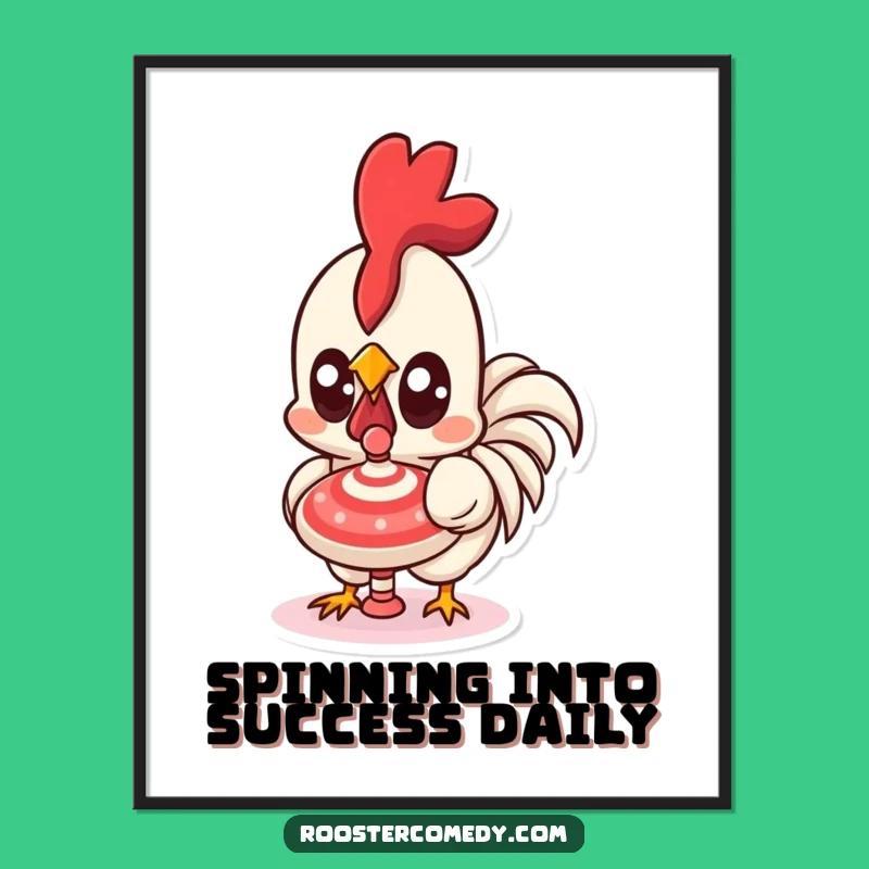 Free Printable Wall Art: Funny Kawaii Rooster Wide Eyes Downloadable Art Home Decor