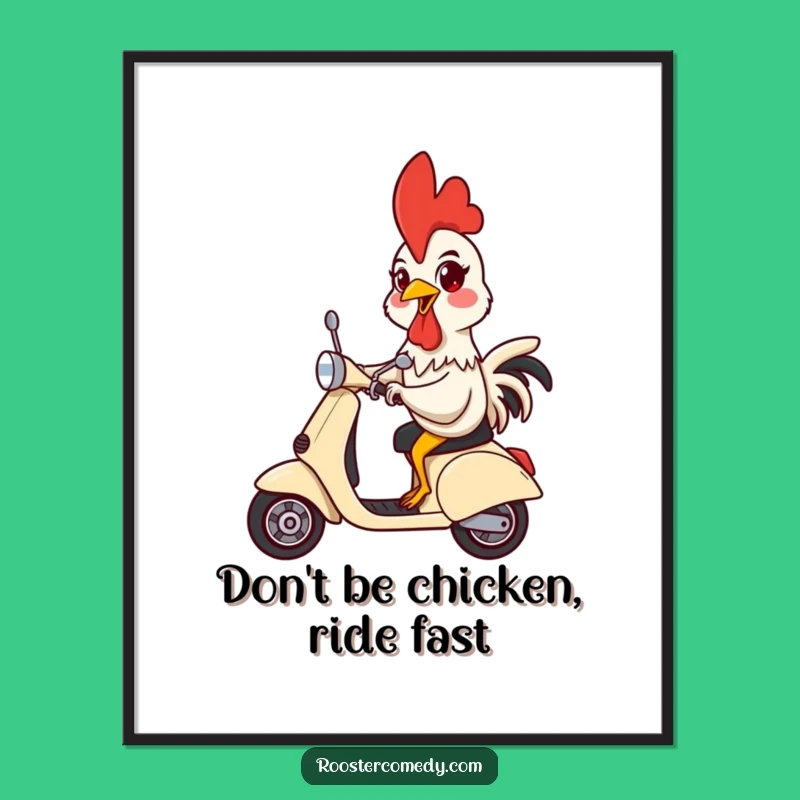 Funny Free Printable Wall Art: Rooster's Scooter Adventure - Downloadable Decor!