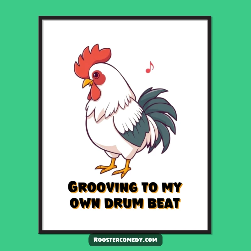Funny Free Printable Wall Art: Groovy Rooster Dancing Art!