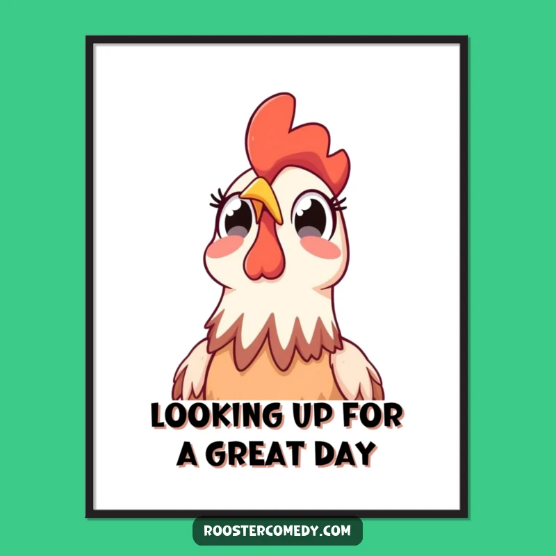 Funny Free Printable Wall Art: Surprised Rooster Skygazing Art!
