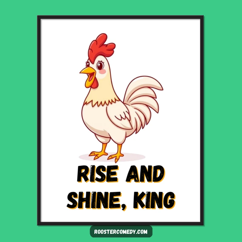 Free Printable Wall Art: Proud Rooster Crowing with Cheerful Spirit!
