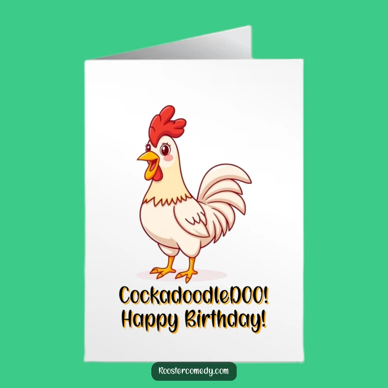 Free Printable Birthday Card: Proud Rooster's Cheerful Crowing!