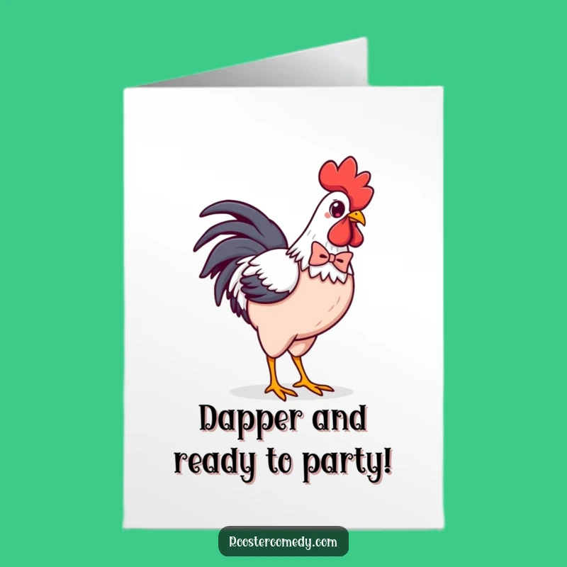 Free Printable Birthday Card: Dapper Kawaii Rooster, Classy DIY Downloadable Gift