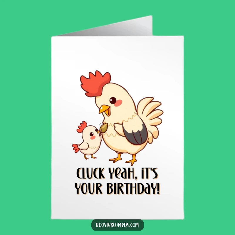 Free Printable Birthday Card: Funny Kawaii Rooster Sharing, Perfect DIY Downloadable Gift