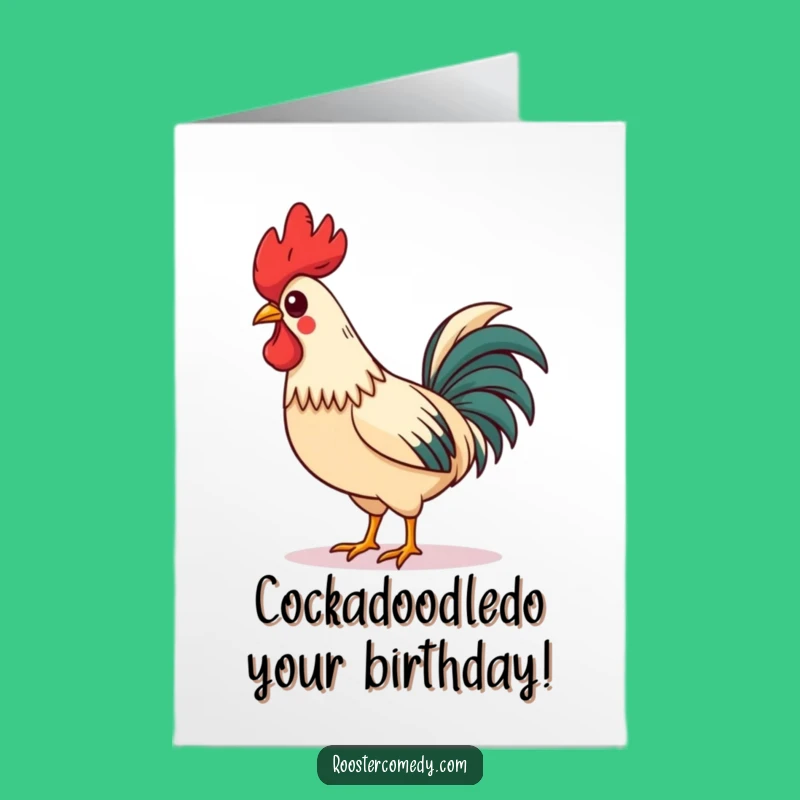 Free Printable Birthday Card: Funny Rooster Whistling, Perfect Downloadable Gift for Him