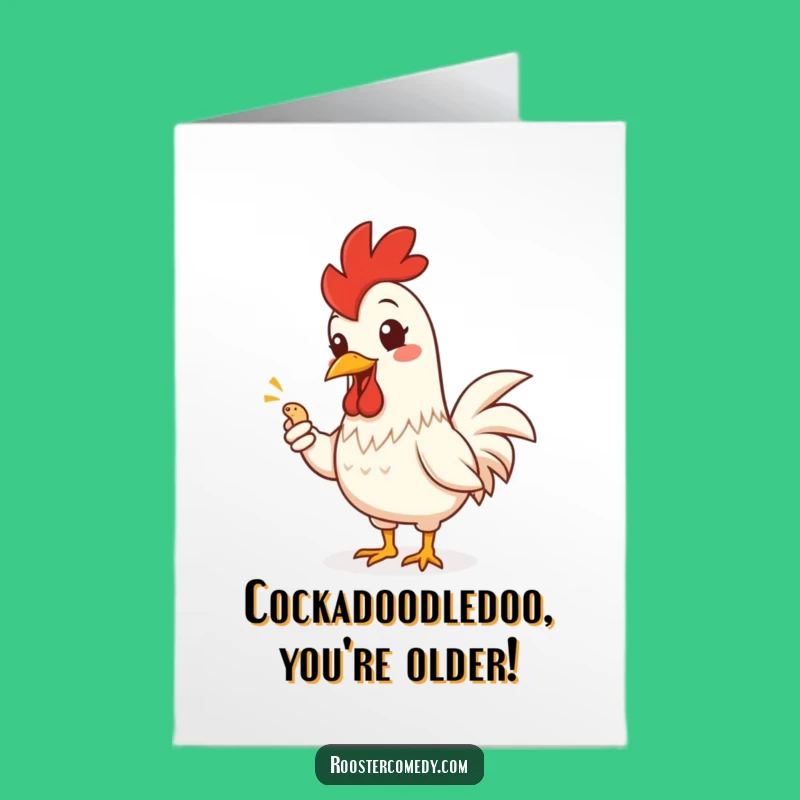Funny Free Printable Birthday Card: Cheerful Rooster Worm Gift - Downloadable & Print at Home!