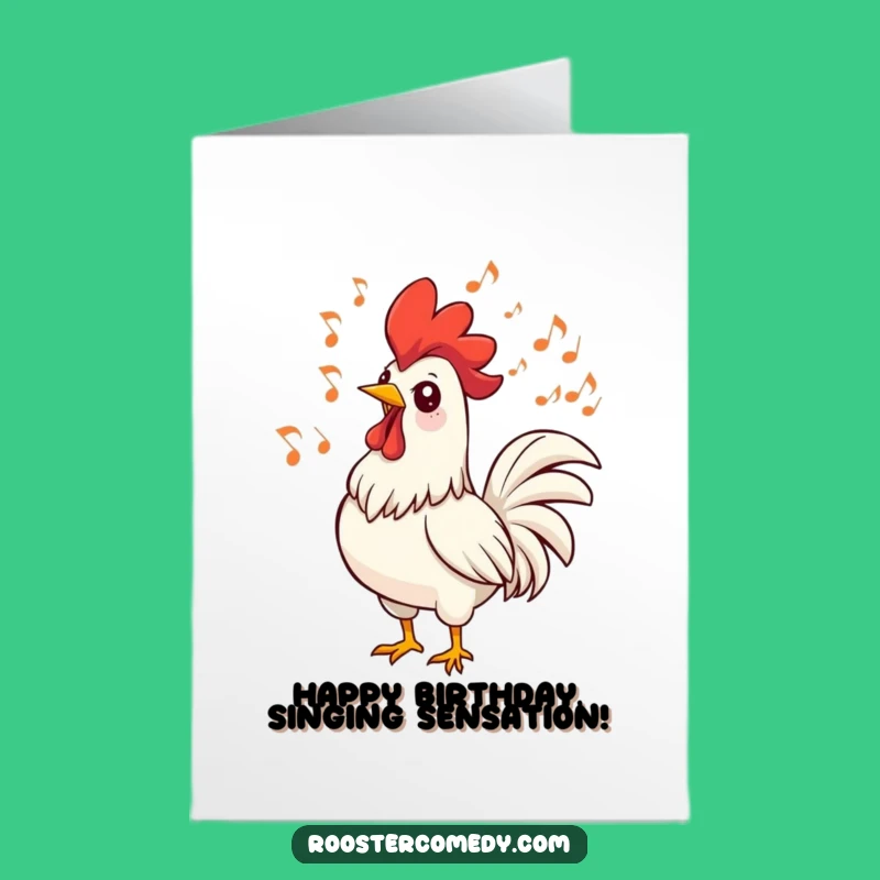 Free Printable Birthday Card: Singing Rooster For A Joyful & Musical Birthday