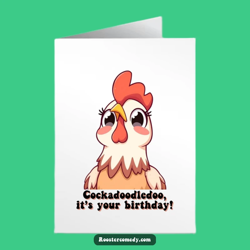 Surprised Rooster Free Printable Birthday Card: Skyward Wonder Wishes!