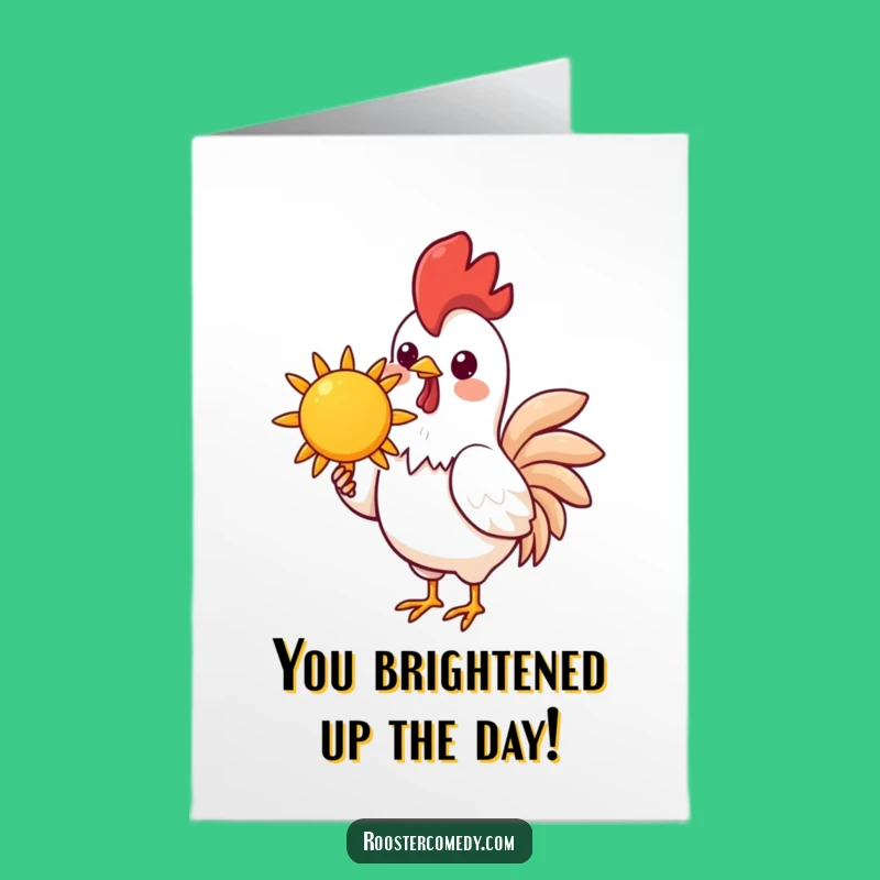 Free Printable Congrats Card: Bright Kawaii Rooster - Downloadable Gift
