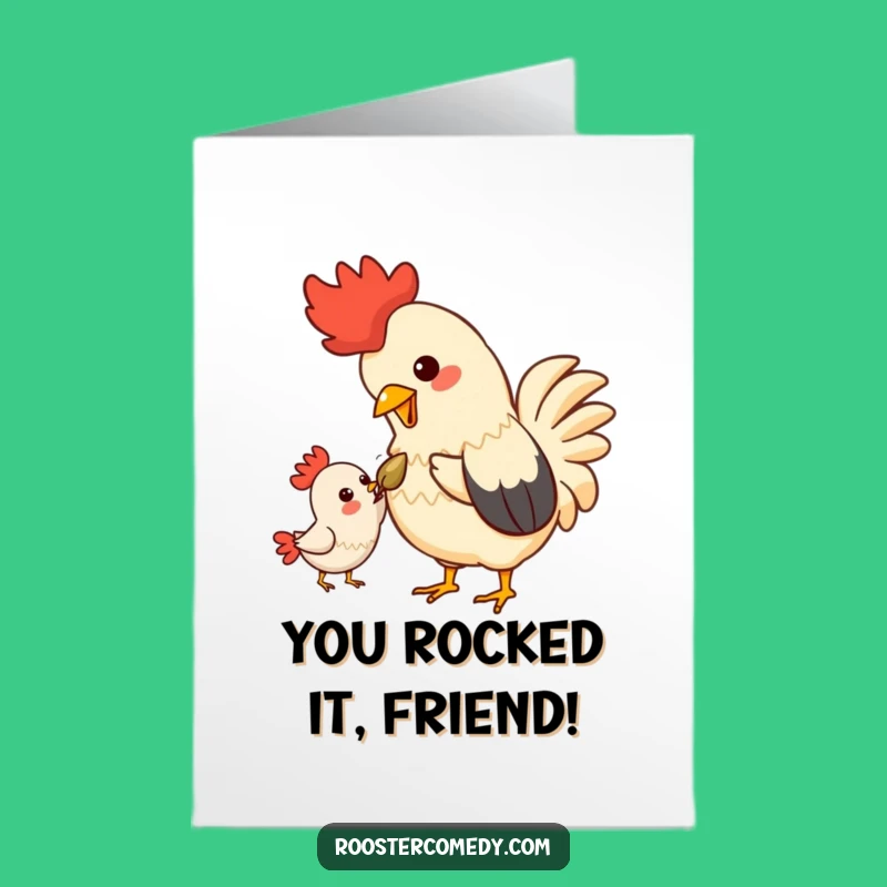 Free Printable Congrats Card: Funny Kawaii Rooster Sharing, Great DIY Downloadable Gift