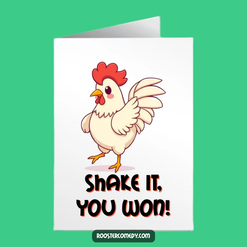 Free Printable Congrats Card: Kawaii Rooster Dance Funny Downloadable Gift