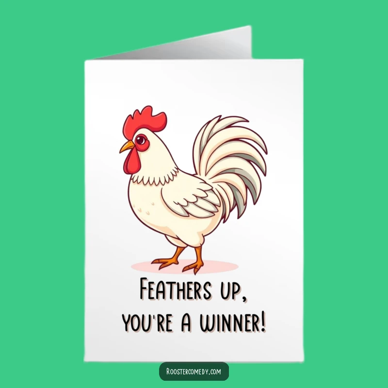Free Printable Congrats Card: Proud Kawaii Rooster Funny Downloadable Gift
