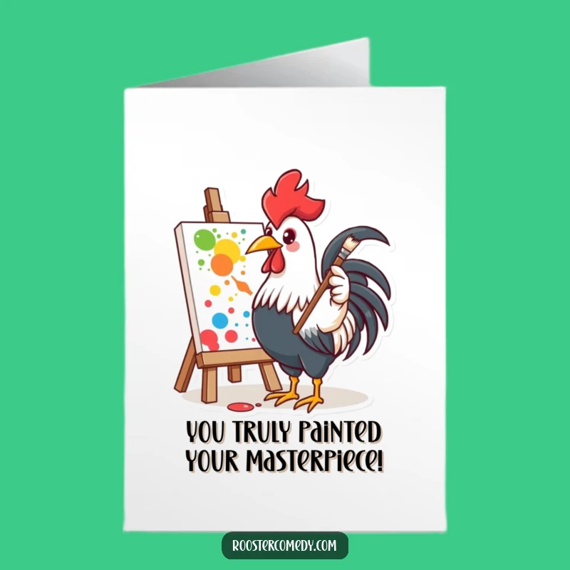 Free Printable Congrats Card: Rooster's Masterpiece - Inspiring Downloadable Gift!
