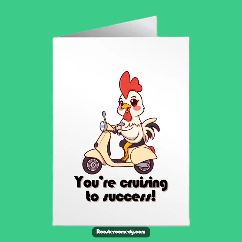 Free Printable Congrats Card: Rooster's Scooter Dash - Hilarious Downloadable Gift!
