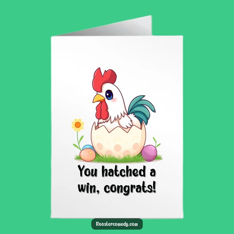 Free Printable Rooster Egg Congrats Card - Hilarious Downloadable Surprise Art