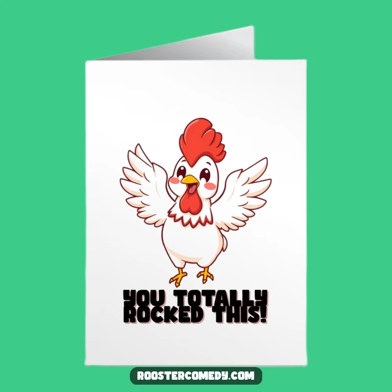 Kawaii Rooster Congrats Card Free Printable: Flapping Wings