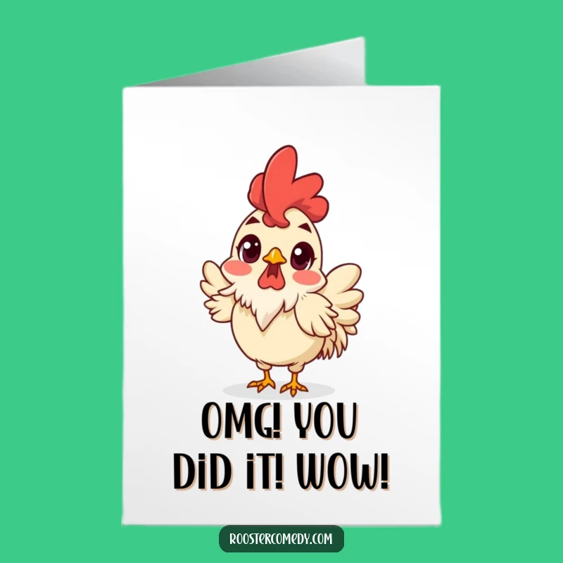 Free Printable Shocked Rooster Congrats Card: You Won? A Hilarious Surprise!