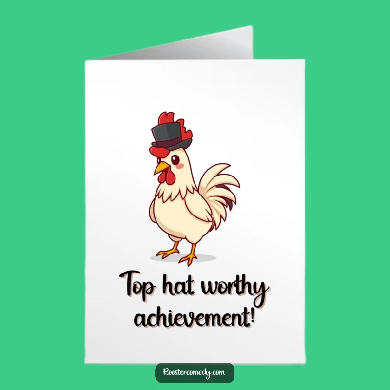 Free Printable Congrats Card: Dapper Rooster Success - Funny Bird Downloadable Gift
