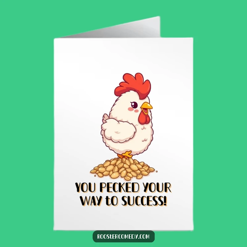 Free Printable Congrats Card: Fluffy Rooster's Lucky Seed Find!