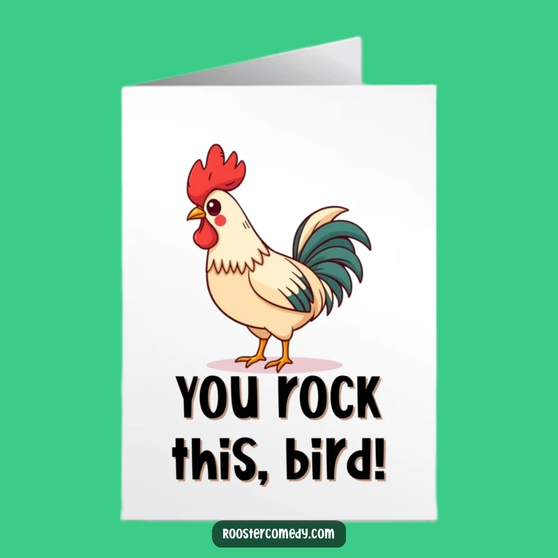 Free Printable Congrats Card: Strutting Rooster's Cheerful Whistle, Downloadable Celebration