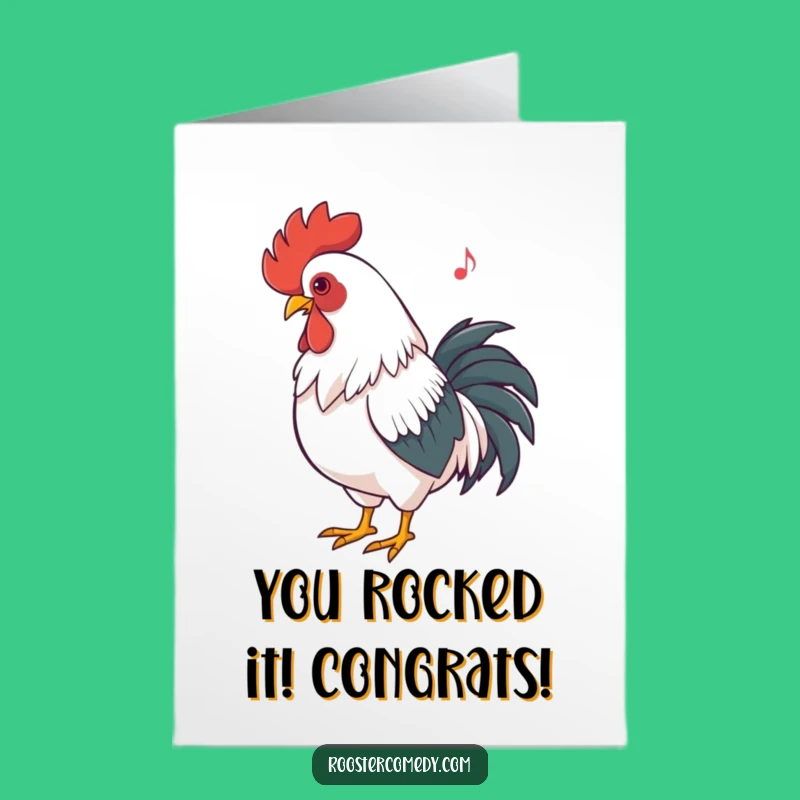 Shake It! Free Printable Congrats Card, Rhythm-Loving Rooster!