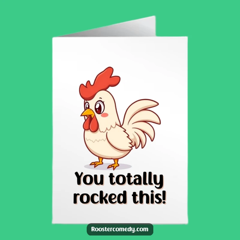 Free Printable Congrats Card: Shocked Rooster Squawk - Funny Downloadable Surprise