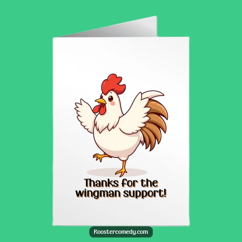Free Printable Thank You Card: Cute Rooster's Dance of Gratitude!