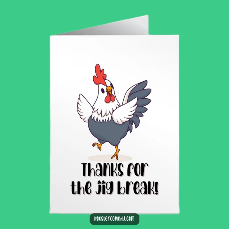 Free Printable Thank You Card: Dancing Rooster - Funny Downloadable Gift Idea