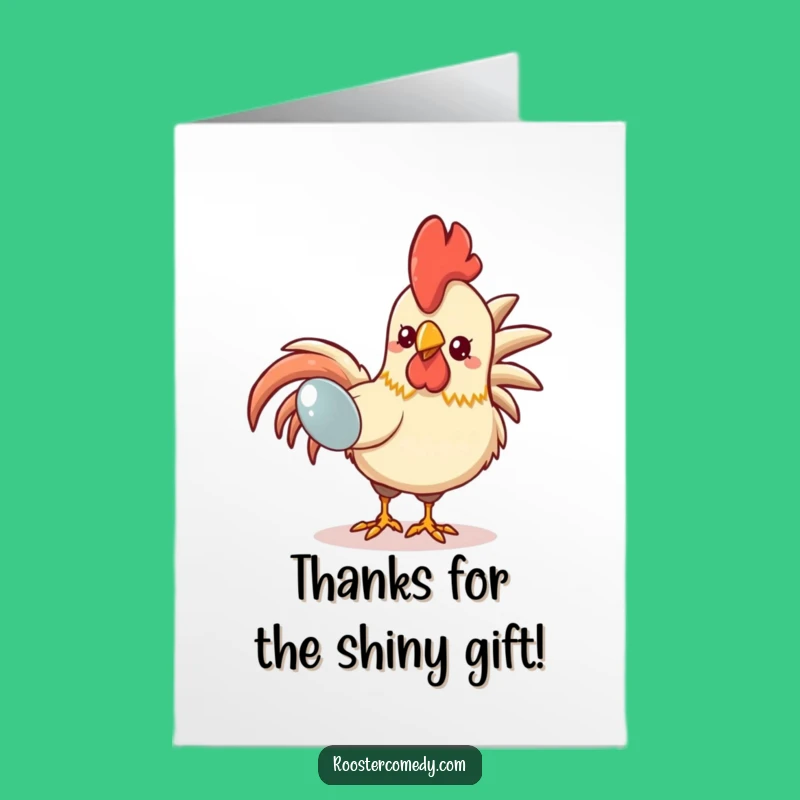 Free Printable Thank You Card: Funny Kawaii Rooster Pecking! Show Gratitude with Humor.