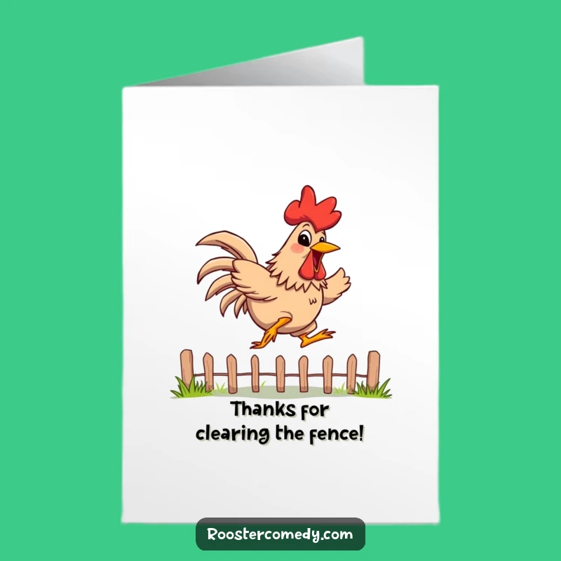 Free Printable Thank You Card: Grinning Rooster's Jump, Downloadable Gratitude
