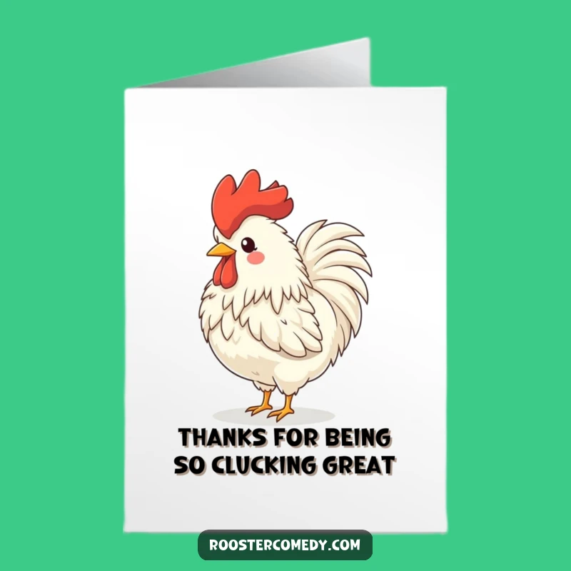 Free Printable Thank You Card: Happy Rooster Crowing, Sweet Downloadable Gift