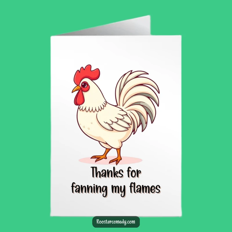 Free Printable Thank You Card: Proud Kawaii Rooster Funny Downloadable Gift