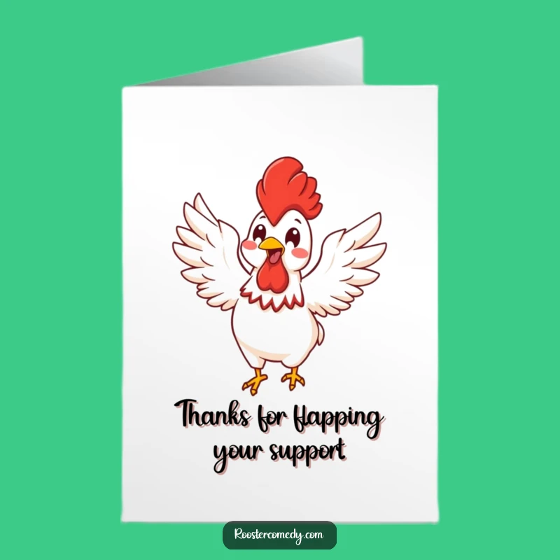 Cute Rooster Thank You Card Free Printable: Flapping Wings