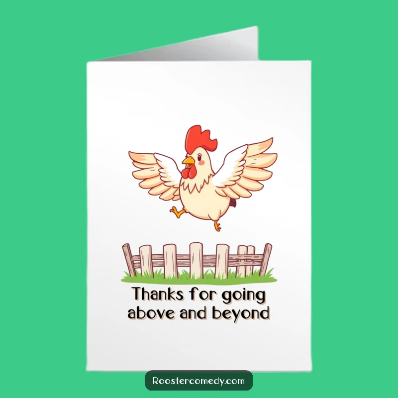 Free Printable Thank You Card: Leaping Rooster for Your Kind Help