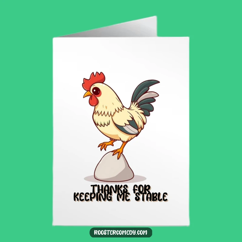 Free Printable Balancing Rooster Thank You Card: Thanks for the Support!