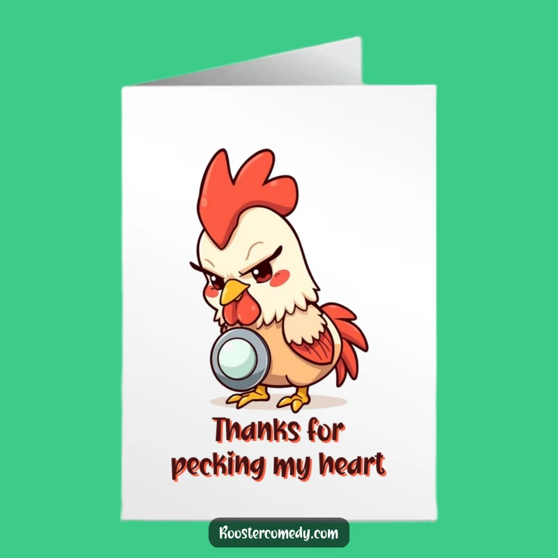 Free Printable Thank You Card: Naughty Rooster Pecking, Fun Downloadable Gift