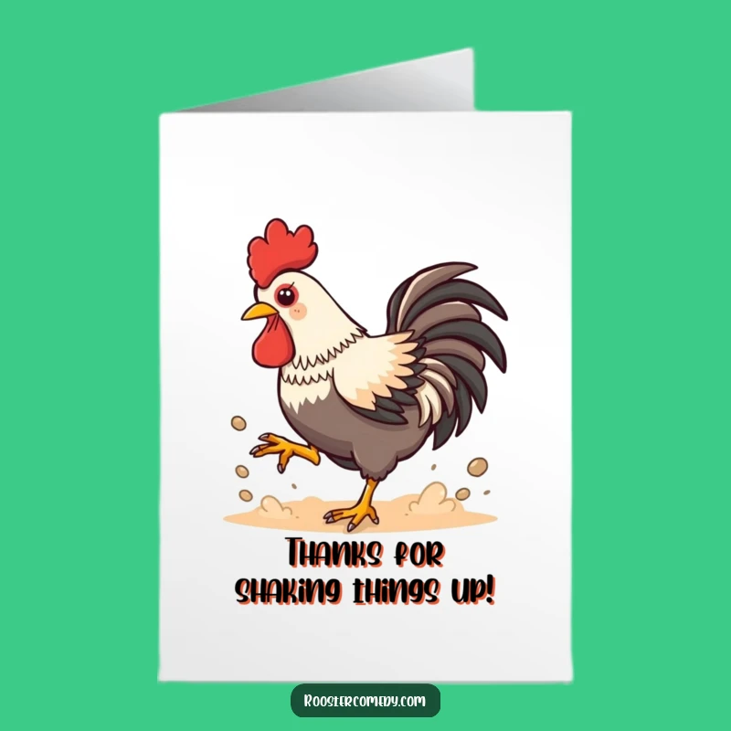 Free Printable Thank You Card: Dusty Kawaii Rooster, Fun DIY Downloadable Gift