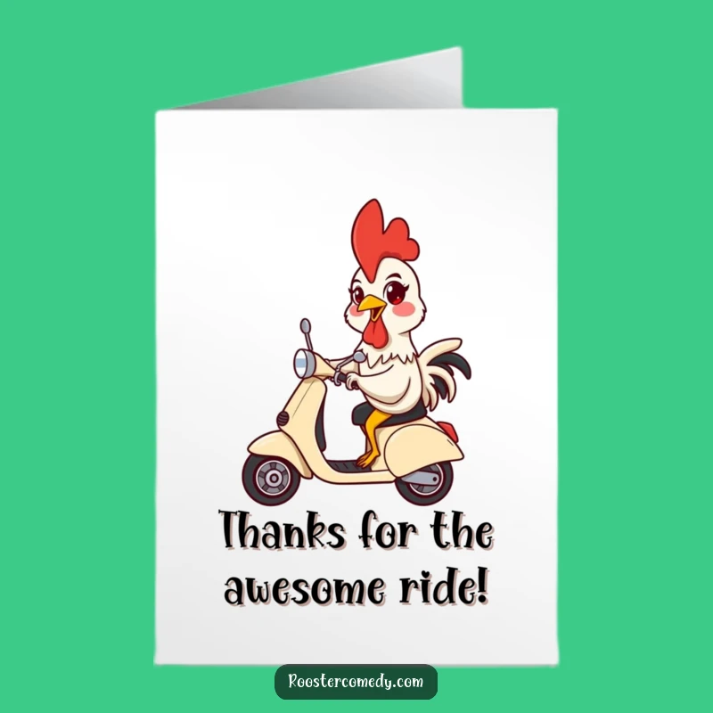 Free Printable Thank You Card: Rooster's Ride - Whimsical Downloadable Gift!