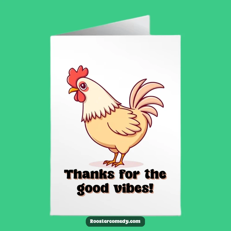 Free Printable Kawaii Rooster Thank You Card: Playful Tail Feather Gift
