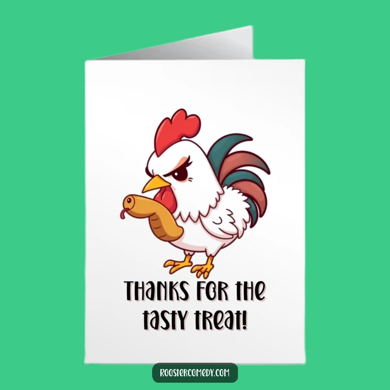 Free Printable Thank You Card: Rooster's Snack - Humorous Downloadable Gift!
