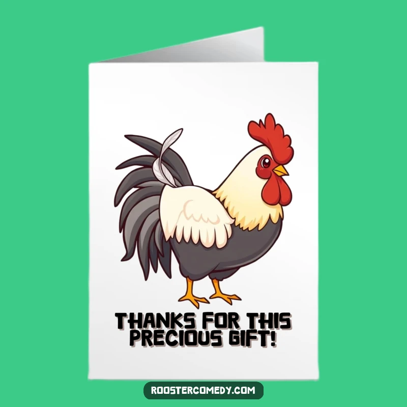 Free Printable Thank You Card: Proud Rooster Feather - Funny Downloadable Appreciation