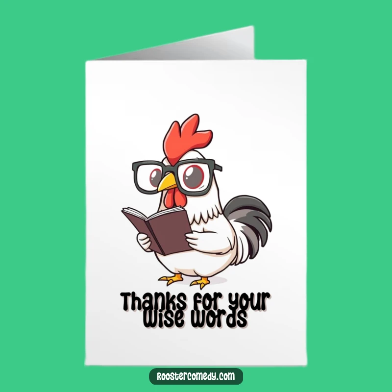 Free Printable Thank You Card: Wise Rooster Thanks You For Your Wisdom