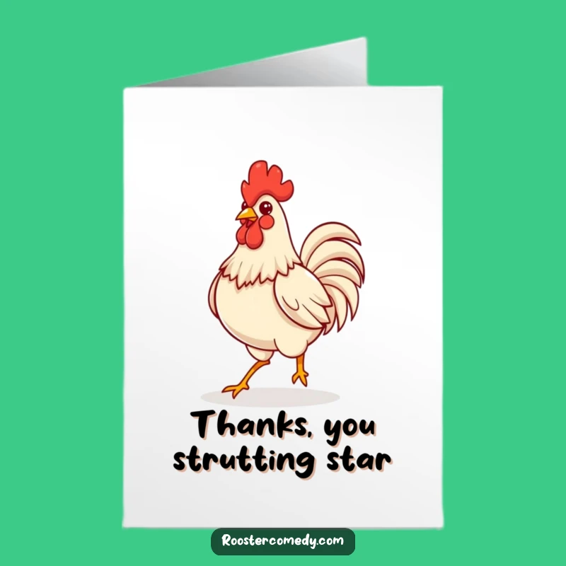 Proud Rooster Thank You Card Free Printable: Strutting