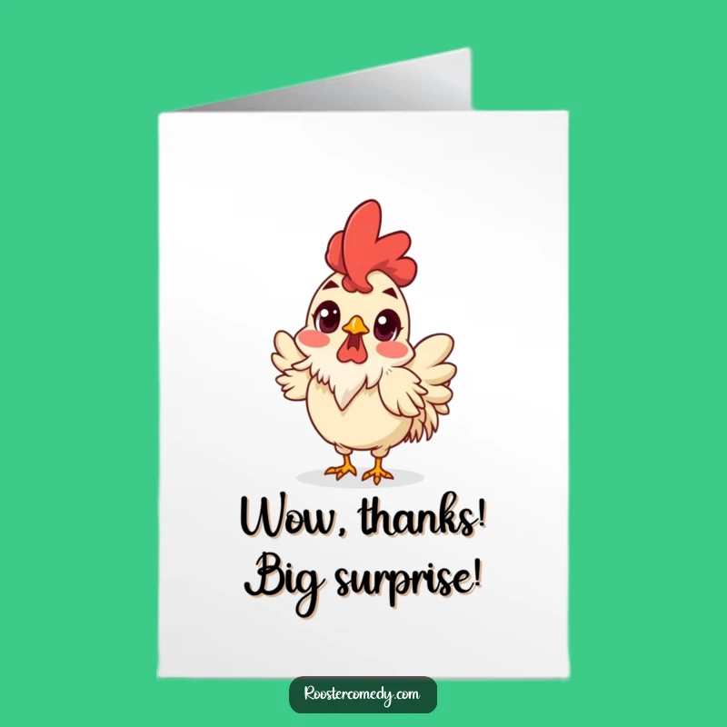 Free Printable Surprised Rooster Thank You Card: Thanks for the Unexpected!