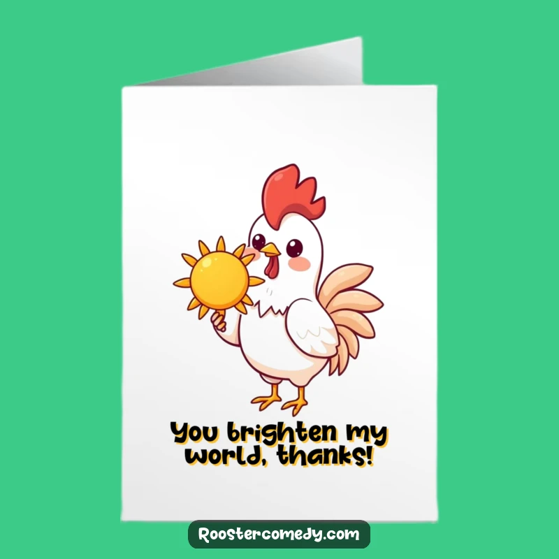 Free Printable Thank You Card: Sunny Kawaii Rooster - Downloadable Gift