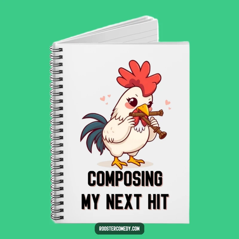 Funny Rooster Flute Delight Notebook: Jot Down Ideas with This Humorous Musical Bird Journal