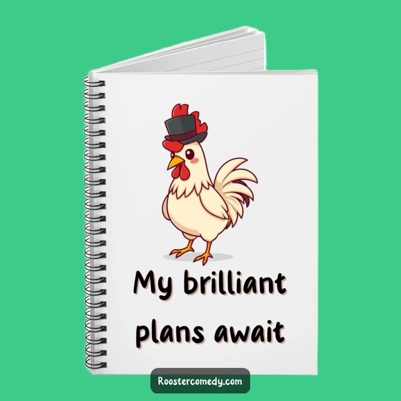 Funny Dapper Rooster Top Hat Notebook - Journal of Farm Style