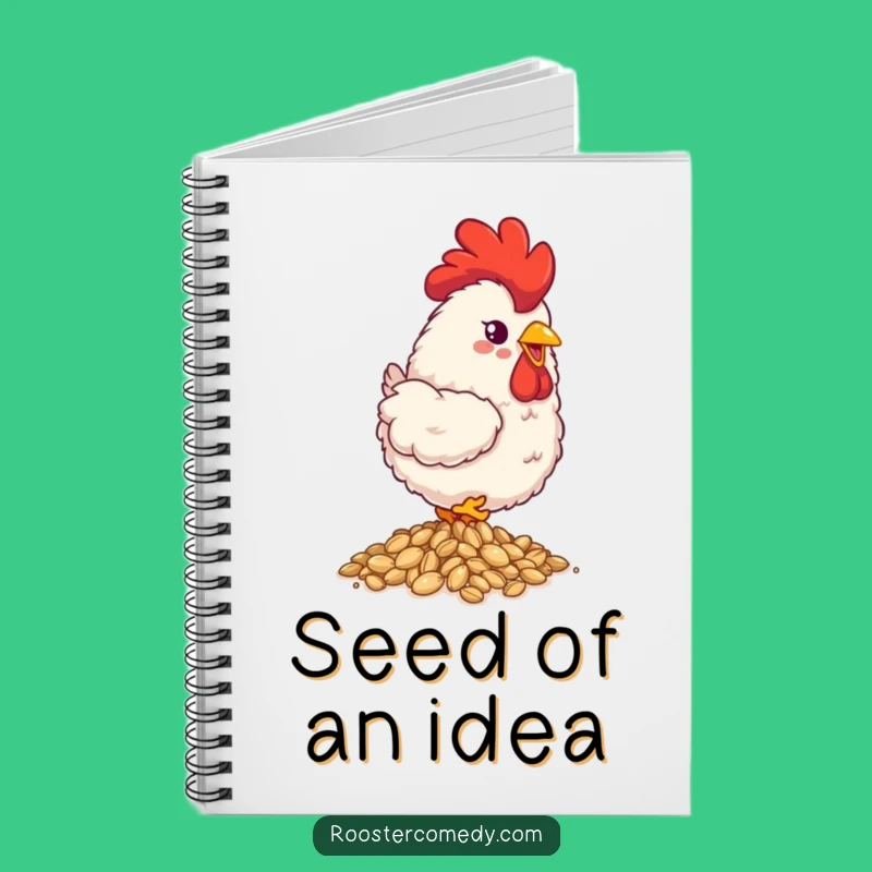 Funny Fluffy Rooster Notebook - Jot Down Ideas with Farmyard Charm