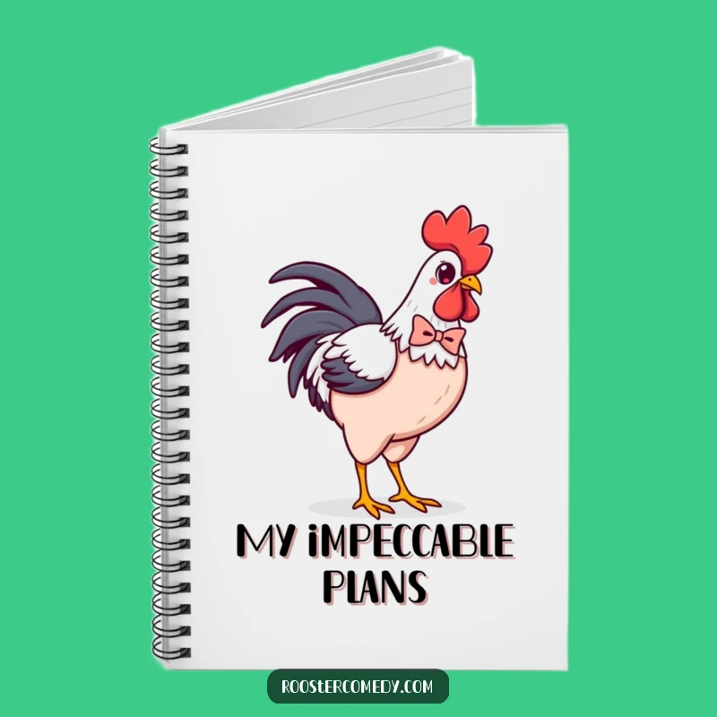 Funny Kawaii Rooster Bowtie Notebook: Jot Down Ideas with Dapper Style Gift